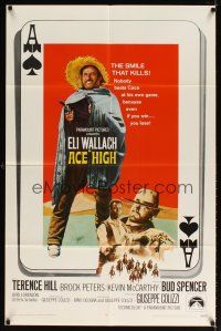 2t013 ACE HIGH int'l 1sh '69 Eli Wallach, Terence Hill, spaghetti western, ace of spades design!