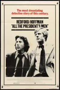 2t030 ALL THE PRESIDENT'S MEN 1sh '76 Dustin Hoffman & Robert Redford as Woodward & Bernstein!