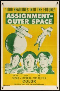 2t051 ASSIGNMENT-OUTER SPACE 1sh R60s Antonio Margheriti directed, Italian sci-fi Space Men!