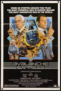 2t055 AVALANCHE EXPRESS 1sh '79 Lee Marvin, Robert Shaw, cool action art by Larry Salk!