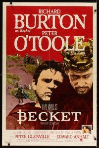 2t073 BECKET 1sh '64 Richard Burton in the title role, Peter O'Toole, John Gielgud!