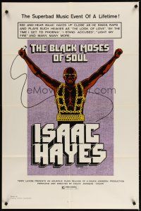 2t097 BLACK MOSES OF SOUL 1sh '73 art of Isaac Hayes, the superbad music event of a lifetime!