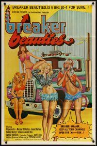 2t127 BREAKER BEAUTIES 1sh '77 sexy trucker girls in bikinis with CB radios, a big 10-4 for sure!