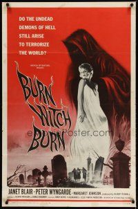 2t141 BURN WITCH BURN 1sh '62 undead demons of Hell arise to terrorize the world!