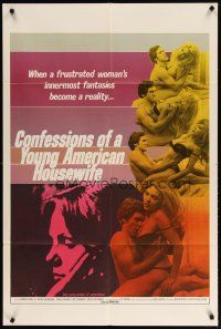 2t205 CONFESSIONS OF A YOUNG AMERICAN HOUSEWIFE 1sh '78 sexy images of couple making love!