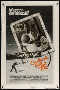 2t207 CORNBREAD, EARL & ME 1sh '75 cool basketball image, young Laurence Fishburne's first role!