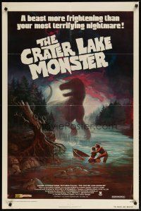2t210 CRATER LAKE MONSTER 1sh '77 Wil art of the dinosaur more frightening than your nightmares!
