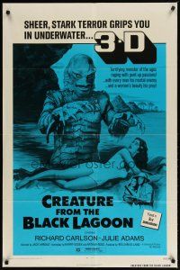 2t212 CREATURE FROM THE BLACK LAGOON 1sh R72 great artwork image of monster & scuba divers!