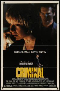 2t216 CRIMINAL LAW 1sh '88 creepy Kevin Bacon, Gary Oldman