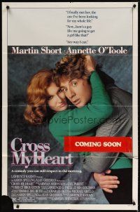 2t219 CROSS MY HEART 1sh '87 wacky romantic image of Martin Short hugging Annette O'Toole!