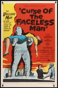 2t226 CURSE OF THE FACELESS MAN 1sh '58 volcano man of 2000 years ago stalks Earth to claim girl!