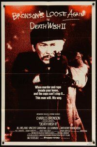 2t244 DEATH WISH II 1sh '82 Charles Bronson is loose again and wants the filth off the streets!