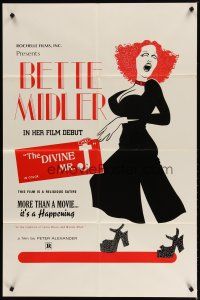 2t270 DIVINE MR. J 1sh '74 cool art of Bette Midler in her film debut, John Bassberger!