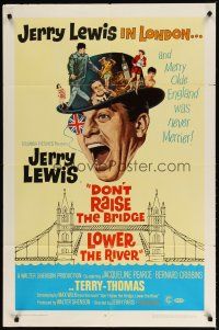2t277 DON'T RAISE THE BRIDGE, LOWER THE RIVER 1sh '68 wacky image of Jerry Lewis in London!