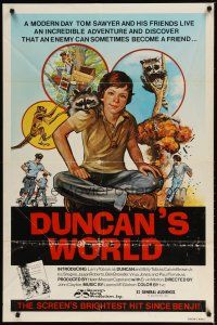 2t295 DUNCAN'S WORLD 1sh '78 art of Larry Tobias in title role as modern day Tom Sawyer!