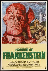2t452 HORROR OF FRANKENSTEIN English 1sh '71 Hammer horror, close up art of monster with axe!
