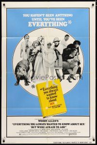 2t316 EVERYTHING YOU ALWAYS WANTED TO KNOW ABOUT SEX style B 1sh '72 Woody Allen directed, wacky!