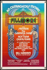 2t333 FILLMORE 1sh '72 Grateful Dead, Santana, rock & roll concert, cool Byrd art!