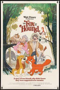 2t349 FOX & THE HOUND 1sh '81 two friends who didn't know they were supposed to be enemies!
