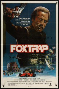 2t351 FOXTRAP 1sh '86 Fred Williamson directs & stars, cool action artwork!