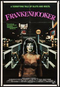 2t352 FRANKENHOOKER 1sh '90 great wacky horror sex image, a tale of sluts and bolts!