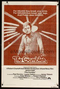 2t369 GAMBLER style B 1sh '74 James Caan is a degenerate gambler who owes the mob $44,000!