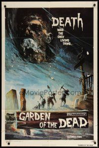 2t375 GARDEN OF THE DEAD 1sh '72 Duncan McLeod, Lee Frost, creepy zombie artwork!