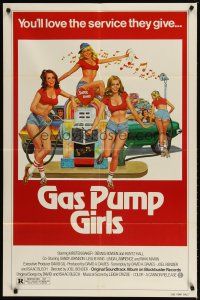 2t376 GAS PUMP GIRLS 1sh '78 you'll love the service these sexy barely dressed attendants give!