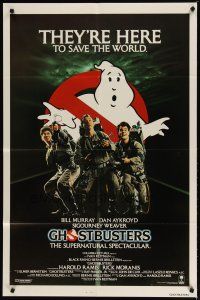 2t383 GHOSTBUSTERS int'l 1sh '84 Bill Murray, Aykroyd & Harold Ramis here to save the world!