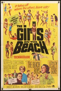 2t388 GIRLS ON THE BEACH 1sh '65 Beach Boys, Lesley Gore, LOTS of sexy babes in bikinis!
