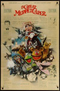 2t401 GREAT MUPPET CAPER 1sh '81 Jim Henson, Kermit the frog, great Struzan artwork!