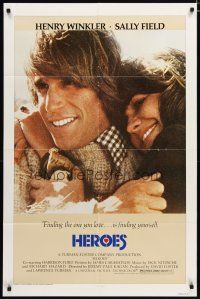 2t438 HEROES 1sh '77 romantic close-up of Henry Winkler & Sally Field!