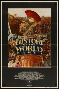 2t445 HISTORY OF THE WORLD PART I 1sh '81 artwork of Roman soldier Mel Brooks by John Alvin!