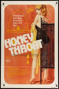 2t449 HONEY THROAT 1sh '80 sweetness just drips from her juicy red lips, great sexy art!