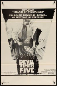 2t451 HORRIBLE HOUSE ON THE HILL 1sh R70s death has become so savage, Devil Times Five!