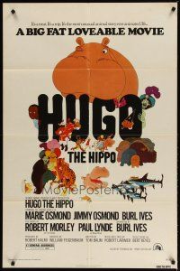 2t462 HUGO THE HIPPO 1sh '75 phantasmagorical Hungarian animated cartoon!