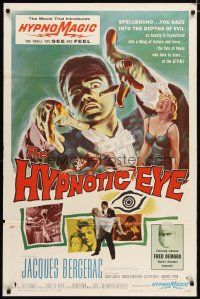 2t470 HYPNOTIC EYE 1sh '60 Jacques Bergerac, cool hypnosis art, stare if you dare!