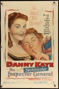 2t483 INSPECTOR GENERAL 1sh '50 art of Danny Kaye & luscious little lovely Barbara Bates!