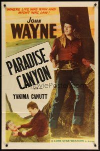 2t510 JOHN WAYNE 1sh '40s great full-length image of John Wayne, Paradise Canyon!