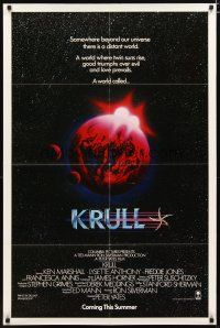 2t535 KRULL advance 1sh '83 Ken Marshall & Lysette Anthony, sci-fi fantasy art!