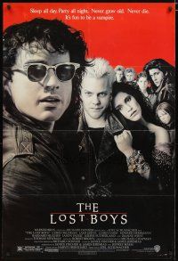 2t574 LOST BOYS 1sh '87 teen vampire Kiefer Sutherland, directed by Joel Schumacher!
