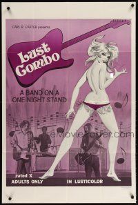 2t586 LUST COMBO 1sh '70 rock 'n' roll sexploitation, a band on a one night stand!