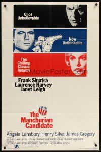 2t598 MANCHURIAN CANDIDATE 1sh R88 Frank Sinatra, Janet Leigh, directed by John Frankenheimer!
