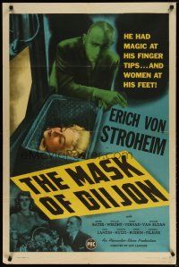 2t605 MASK OF DIIJON 1sh '46 Erich Von Stroheim had magic at his finger tips, women at his feet!