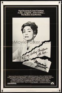 2t618 MOMMIE DEAREST 1sh '81 great portrait of Faye Dunaway as legendary actress Joan Crawford!