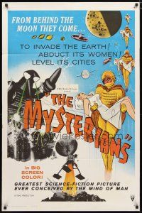 2t630 MYSTERIANS 1sh '59 Ishiro Honda, they're abducting Earth's women & leveling its cities!