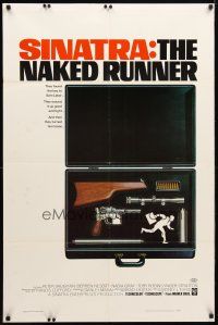 2t631 NAKED RUNNER 1sh '67 Frank Sinatra, cool image of sniper rifle gun dismantled in suitcase!