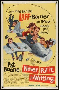2t640 NEVER PUT IT IN WRITING 1sh '64 Pat Boone, Fidelma Murphy, break the laff-barrier!