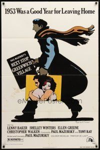 2t644 NEXT STOP GREENWICH VILLAGE 1sh '76 cool art of Lenny Baker by Glaser!
