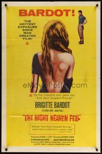 2t647 NIGHT HEAVEN FELL 1sh '58 Bardot makes And God Created Woman seem like a nursery tale!